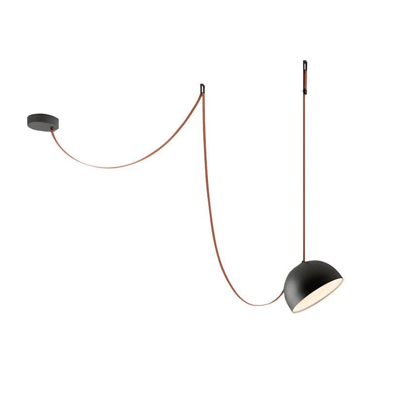 Hanglamp met Verstelbare Canvas Banden Zwart Oranje LED Geïntegreerd 360° Lichtverspreiding Modern Design | Sulvida