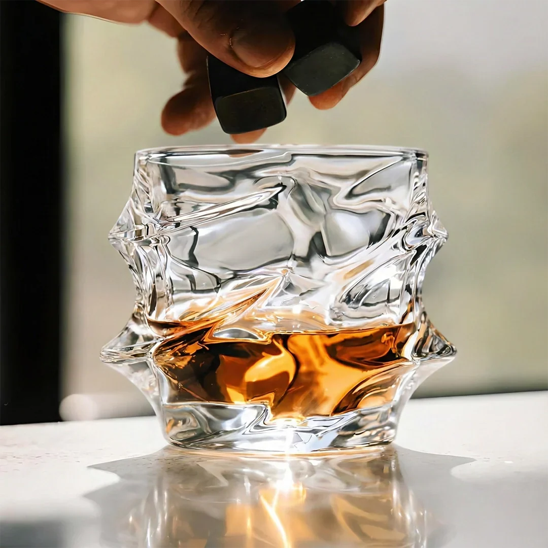 Japans Kristallen Whiskyglas met Geribbelde Structuur voor Optimale Grip Smaakbeleving en Stijlvol Serveren | Sulvida