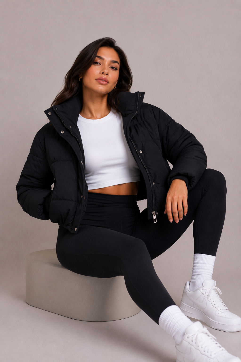 Gewatteerde Dames Bomberjack met Capuchon Ritszakken Herfst Winter Casual Warm Oversized Streetwear Jack | Sulvida