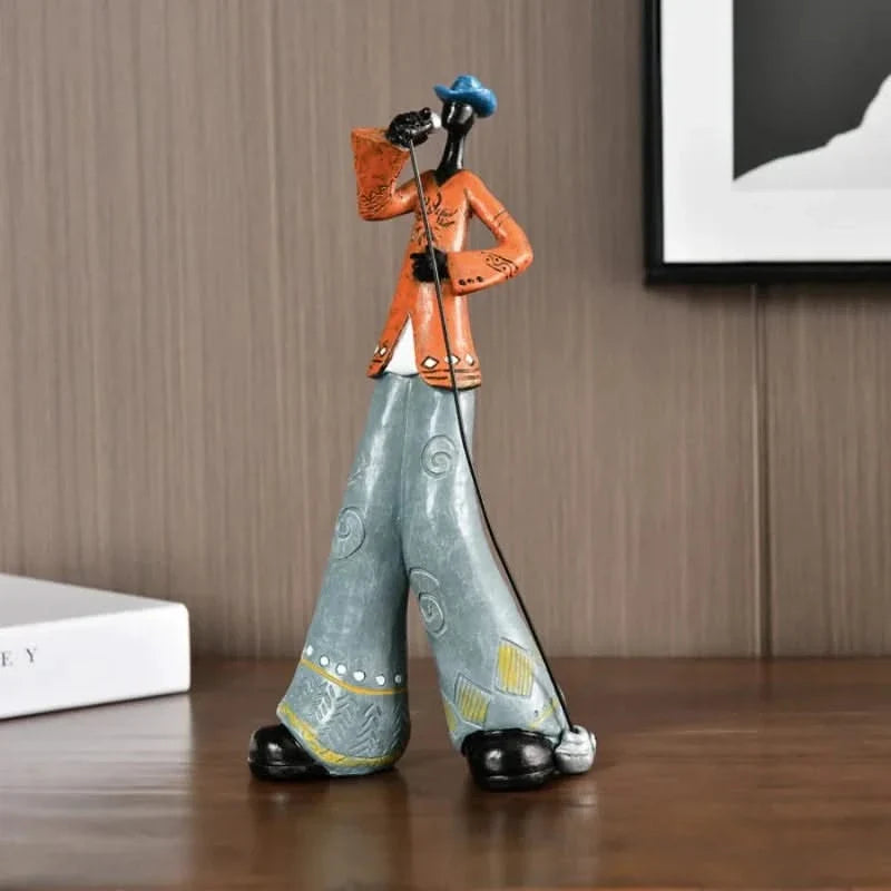 Set van 5 Decoratieve Jazzband Figuren Handgemaakte Collectie Veelkleurig Abstract Orkest Muzikanten | Sulvida