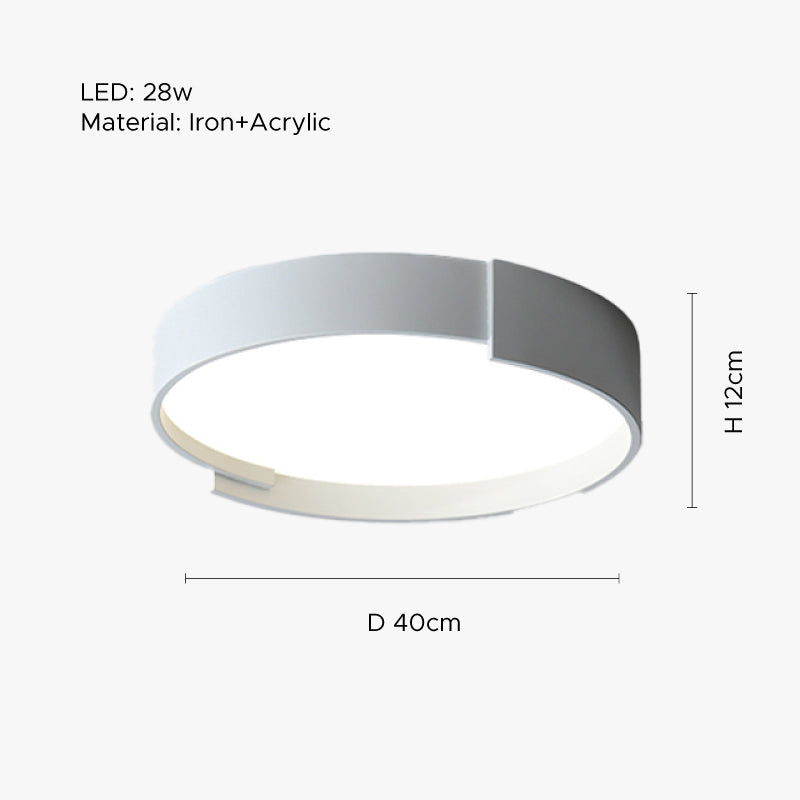 Dubbele Laags Plafondlamp LED Rond Metaal Acryl Dimbaar Wit Grijs Groen Goud Elegant Modern Interieur | Sulvida