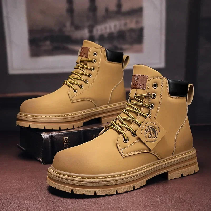 Bottines en cuir marron pour homme, robustes, tendance, confortables au quotidien, au style décontracté et élégant | Sulvida