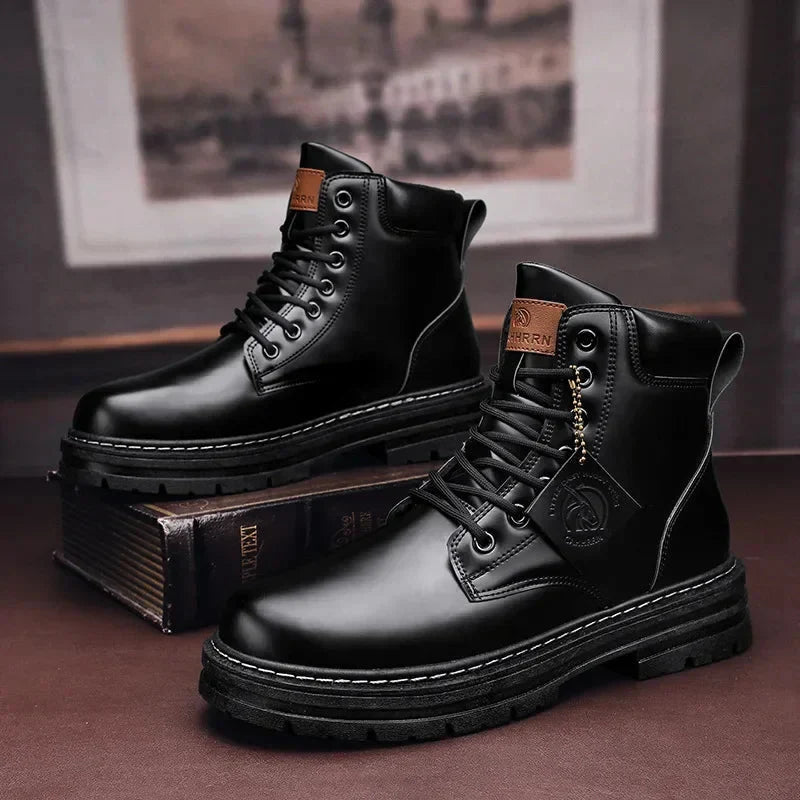 Bottines en cuir marron pour homme, robustes, tendance, confortables au quotidien, au style décontracté et élégant | Sulvida