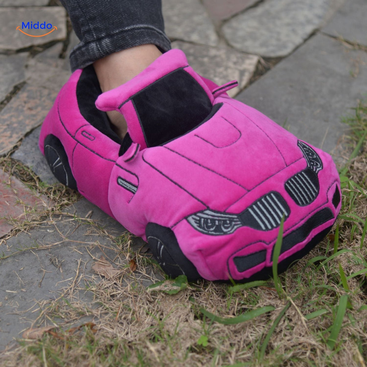 Zachte Pluche Racewagenpantoffels Volwassenen One Size 38-45 Mintgroen Oranje Roze Blauw Comfortabel Thuis | Sulvida