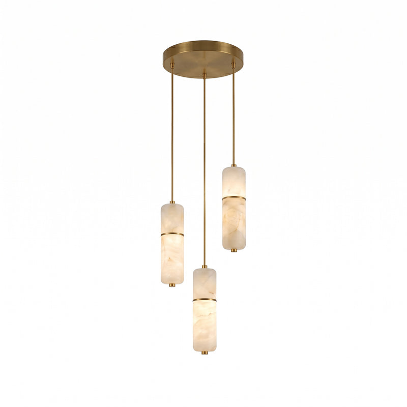 Hanglamp Messing Albast Kroonluchter LED Verlichting Trap Hal Woonkamer Eetkamer Verstelbare Hoogte Modern | Sulvida