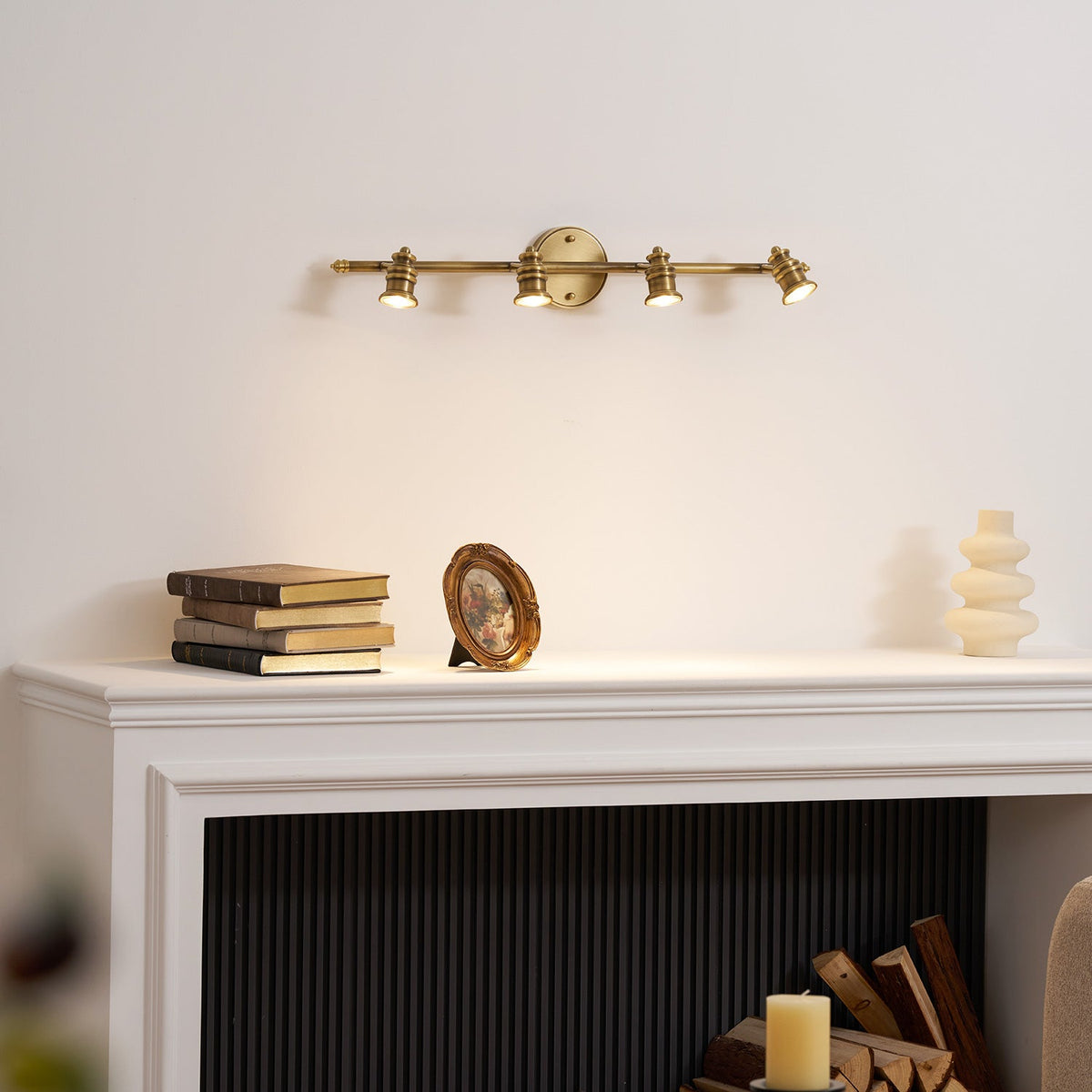 Messing Wandlamp met Verstelbare Spots Brons Vintage Spotverlichting Hal Woonkamer Eetkamer Zwenkbaar | Sulvida