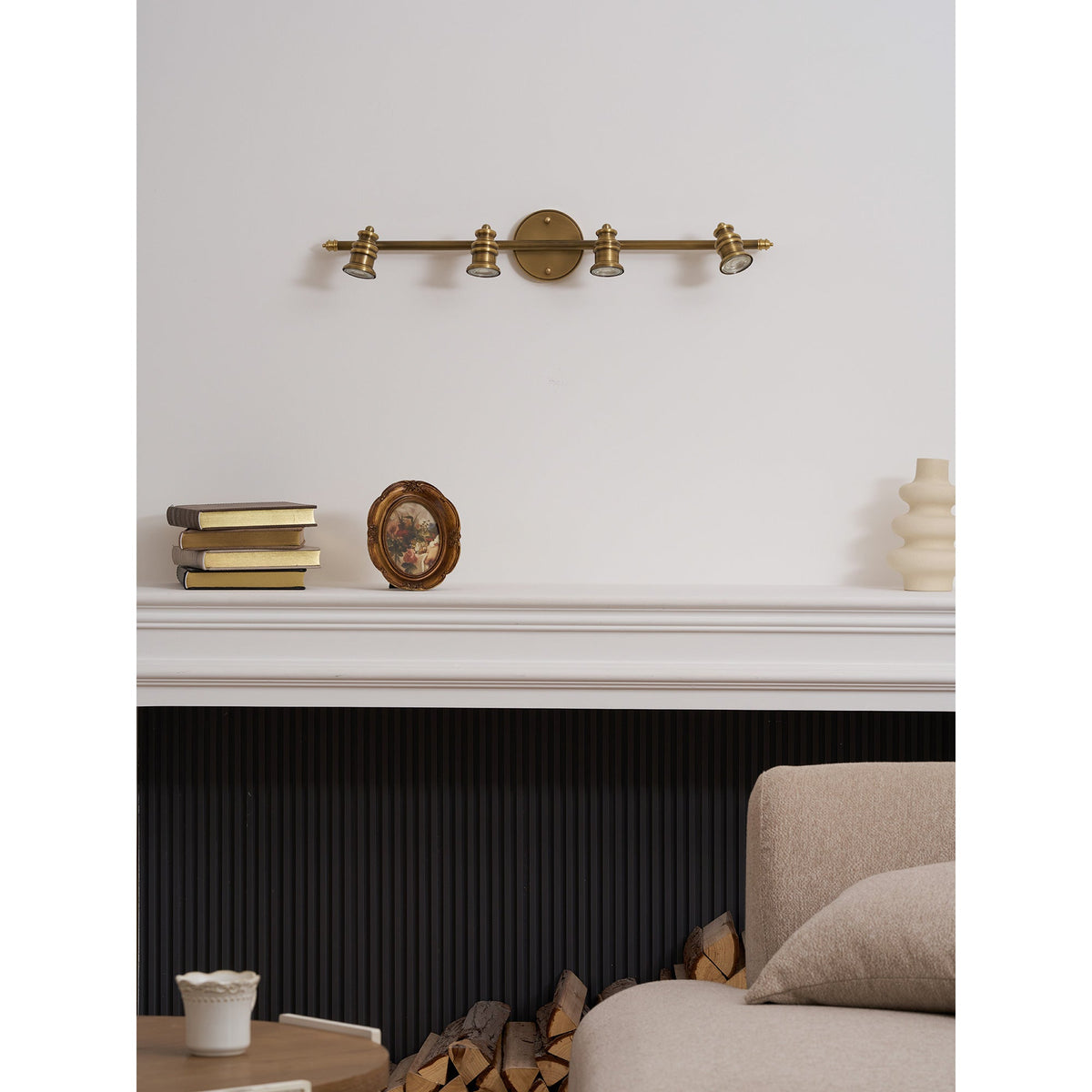 Messing Wandlamp met Verstelbare Spots Brons Vintage Spotverlichting Hal Woonkamer Eetkamer Zwenkbaar | Sulvida