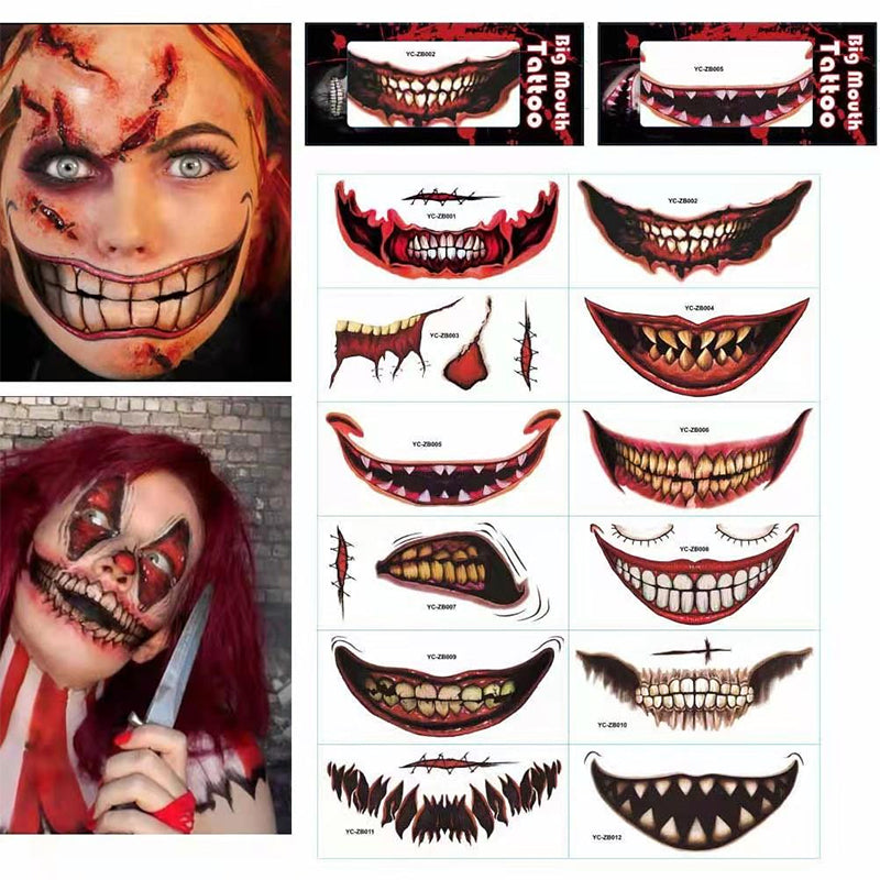 Tijdelijke Horror Tattoo Set Griezelig Realistische Halloween Party Make-up Cosplay Nep Wonden Littekens | Sulvida