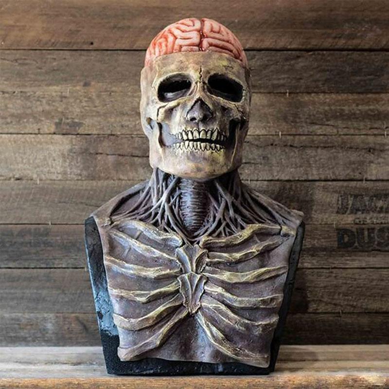 Skeletmasker Latex Halloween Schedel Hoofdmasker Met Hoed Angstaanjagend Realistisch Horror Feestkostuum Carnaval | Sulvida
