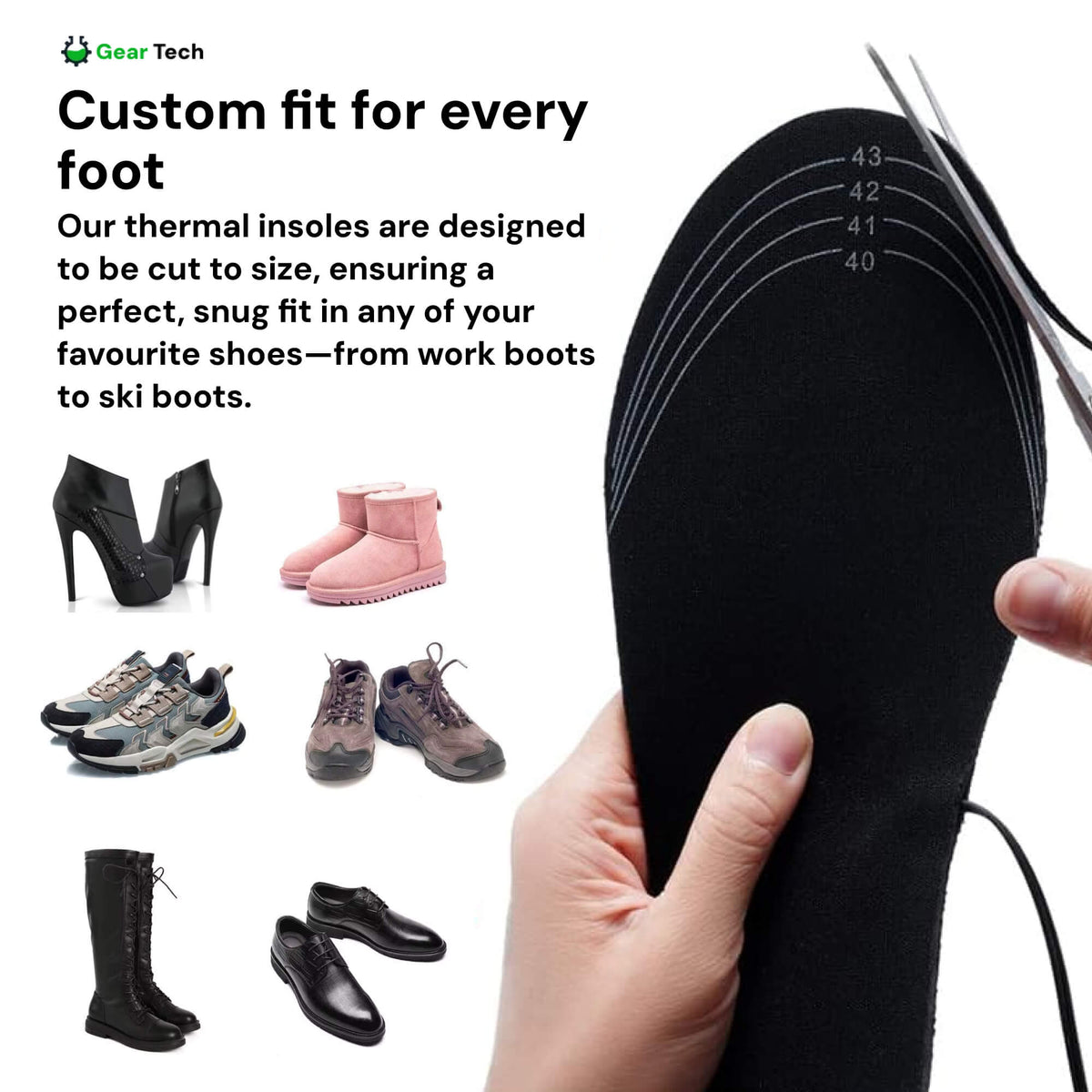 Verwarmde Inlegzolen Oplaadbaar Voetverwarming Winterschoenen Inlegzool USB Herfst Winter Schoenzolen | Sulvida