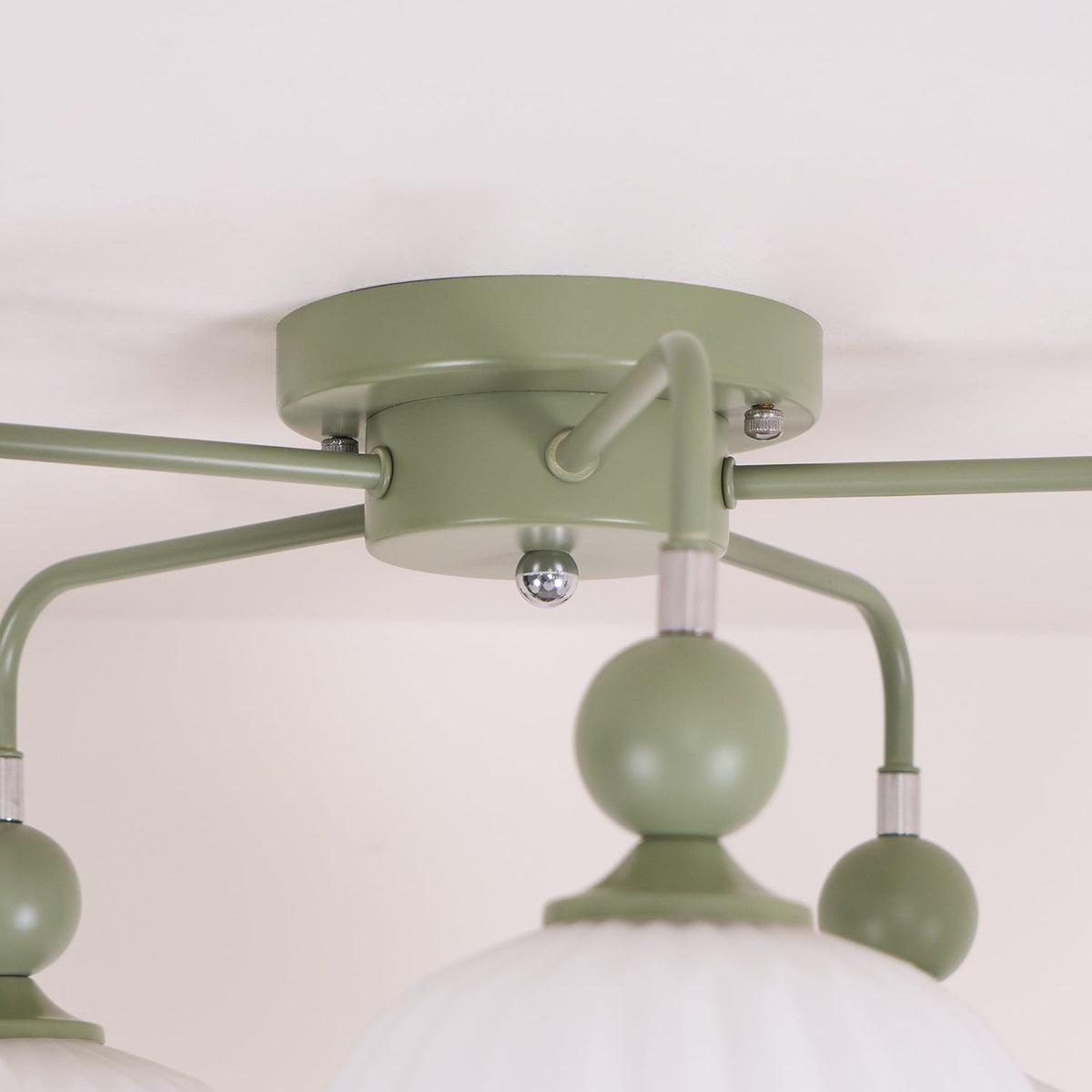 Plafondlamp Geribbelde Glazen Bollen Zwart Groen 4-8 Lichtpunten Moderne Woonkamer Slaapkamer Verlichting | Sulvida