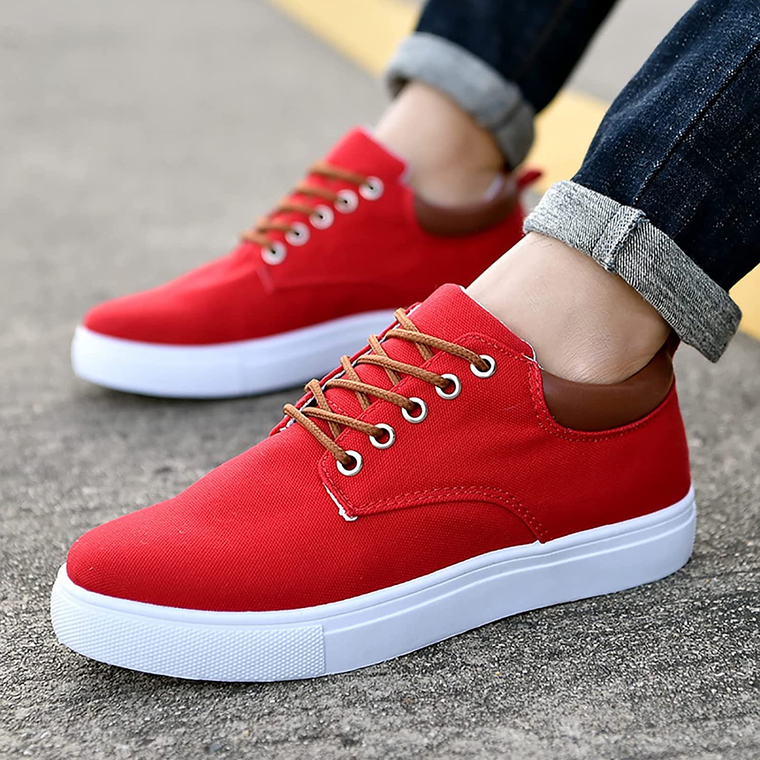 Canvas Herensneakers met Witte Zool – Stoere Sneaker voor Dames en Heren – Sportieve Platte Schoenen Maat 39-47 | Sulvida