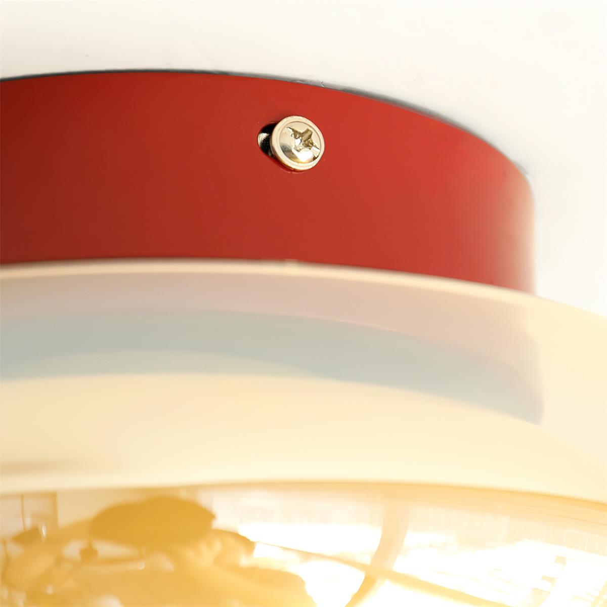 Plafondlamp Retro Glas Flush Mount Rond Gekleurde Band Woonkamer Slaapkamer LED Sfeerverlichting Design | Sulvida