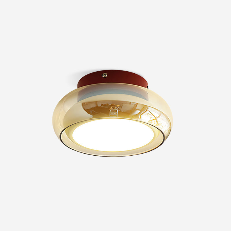 Plafondlamp Retro Glas Flush Mount Rond Gekleurde Band Woonkamer Slaapkamer LED Sfeerverlichting Design | Sulvida