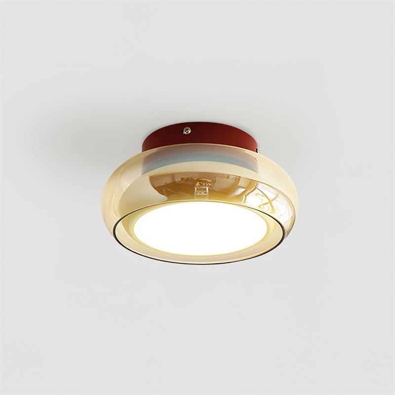 Plafondlamp Retro Glas Flush Mount Rond Gekleurde Band Woonkamer Slaapkamer LED Sfeerverlichting Design | Sulvida