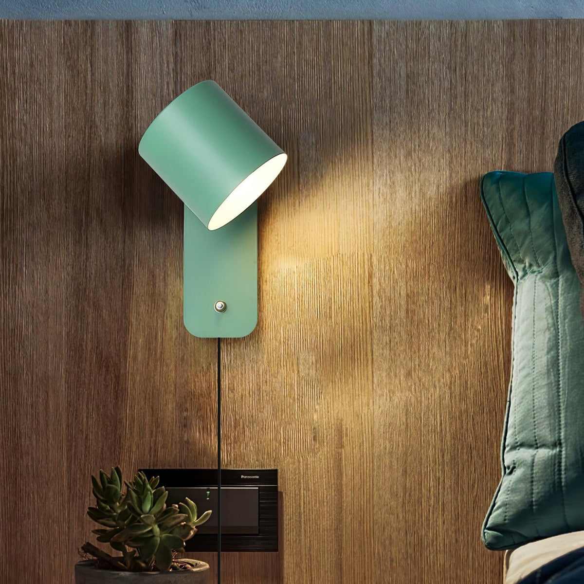 Cilindervormige Wandlamp met Stekker IJzer E27 LED Lichtbron Minimalistische Wandverlichting Bedlamp | Sulvida