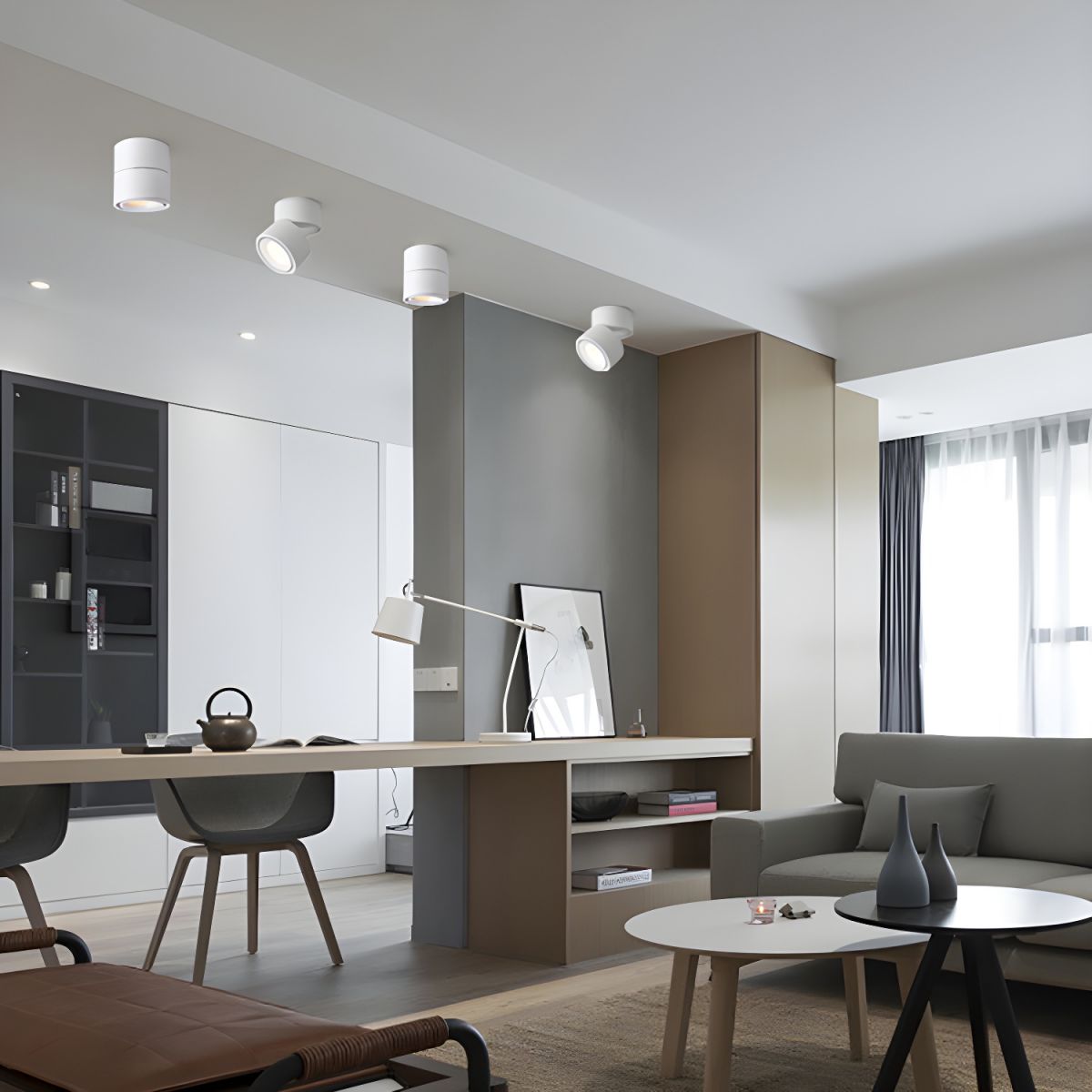 Verstelbare Plafondspot Aluminium Minimalistisch Design voor Gerichte Verlichting Woonkamer Keuken Kantoor | Sulvida