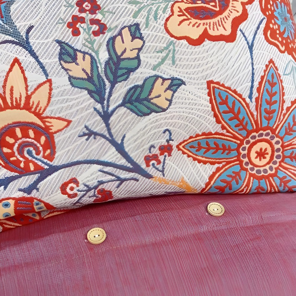 Katoenen Kussensloop Set met Botanisch Bloemenpatroon Boho-Stijl 52×75 cm Landelijke Slaapkamer 2 Stuks | Sulvida
