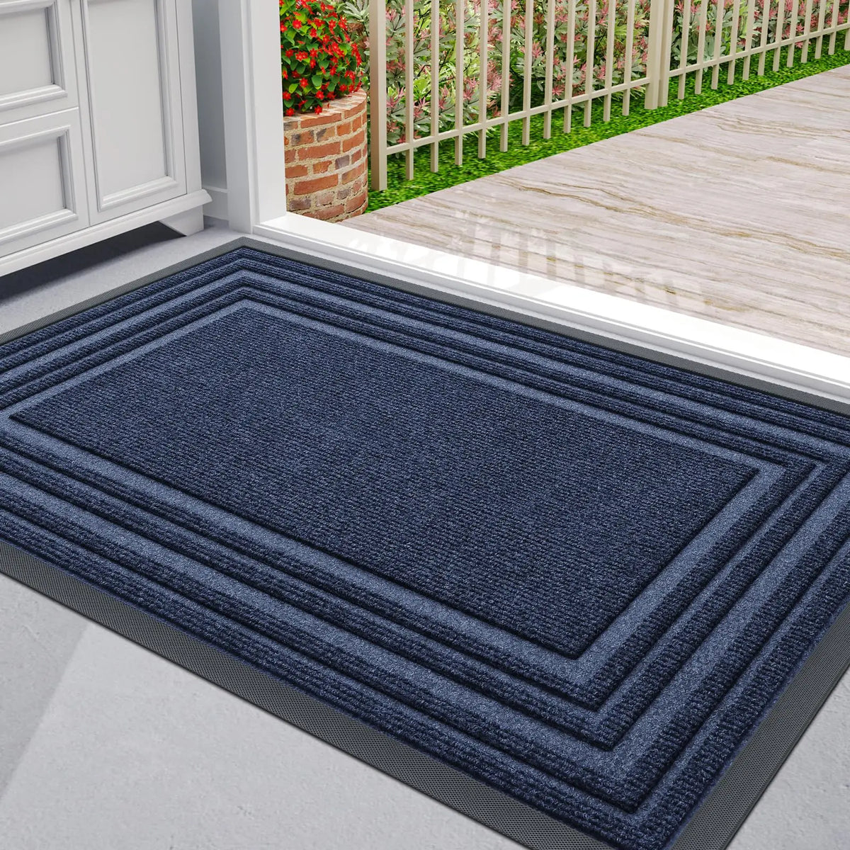 Deurmat Polyester Antislip Rubberen Achterzijde Laagdrempelig Binnen Buiten Wasbaar 43×75 61×91 81×119 cm | Sulvida
