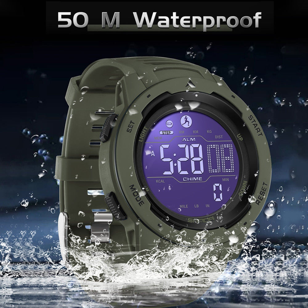 Waterdicht Digitaal Sporthorloge met Stappenteller – Militair Design voor Actieve Outdoor Lifestyle | Sulvida