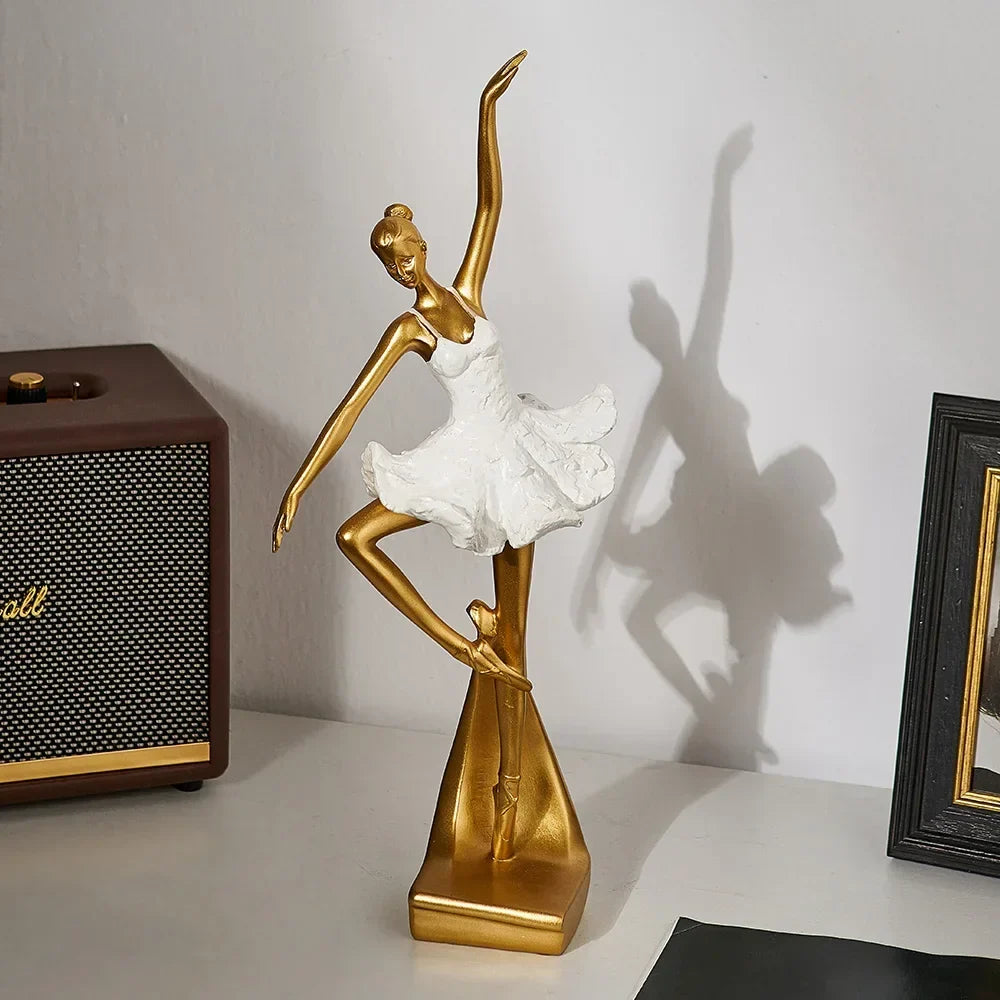 Decoratief Balletdanser Beeldje Sculptuur Kunsthars Ballerina Figuur Staand Danseres Ornament Interieur | Sulvida