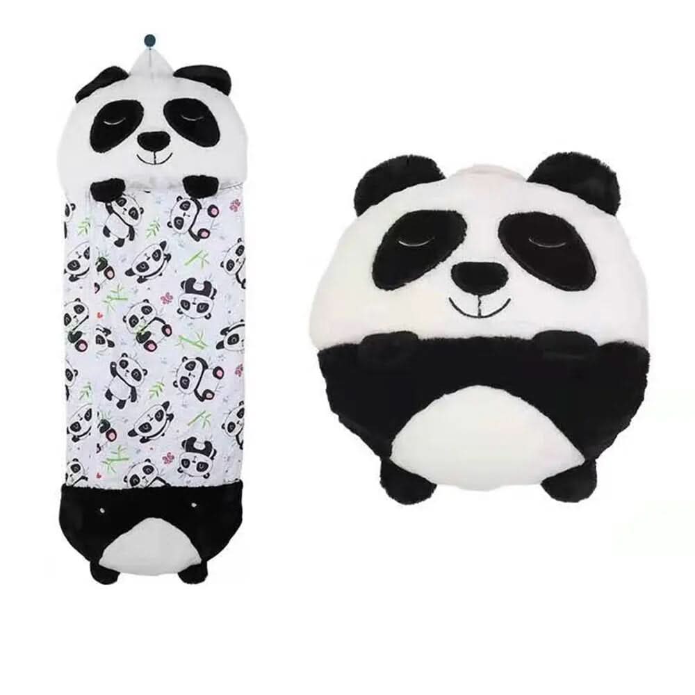 Kinderslaapzak met Knuffel Dieren Pluche Ligzak Tweekamers Logeerbed voor Reizen Overnachten 135-180 cm | Sulvida