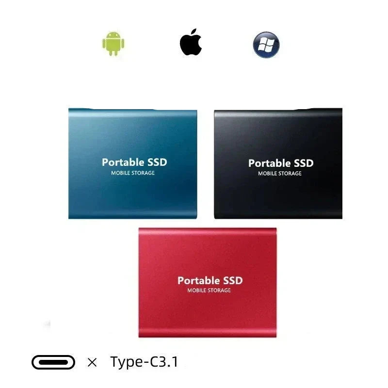 Externe SSD 128GB USB 3.1 Type-C M.2 Draagbare Schijf Snelle Datatransfer Opslaguitbreiding Compact Design | Sulvida