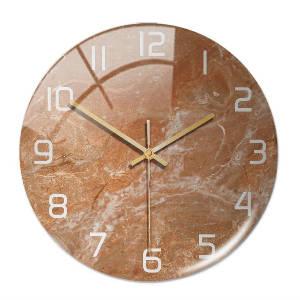 Ronde Wandklok Luxe Gouden Accent Moderne Tijdweergave Stille Uurwerk Klokken Wanddecoratie Interieur Kleur Grijs | Sulvida