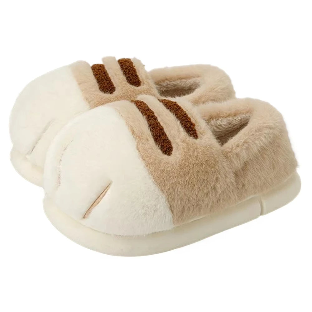 Pluche pantoffels met kattenpootjes voor dames binnen buiten warme antislip slippers huisschoenen comfortabel | Sulvida