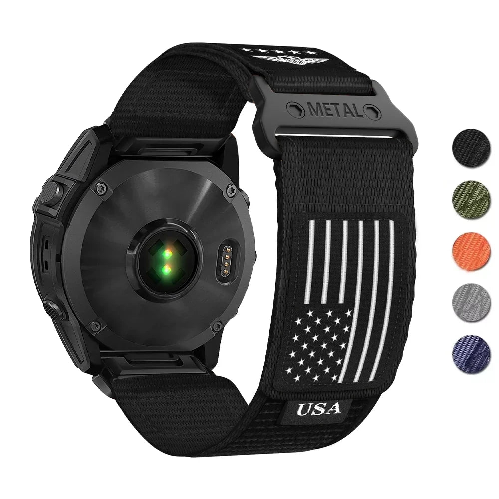 Bracelet de montre universel en nylon réglable QuickFit à fermeture rapide, bracelet sport, accessoire de montre 20 22 26 mm | Sulvida