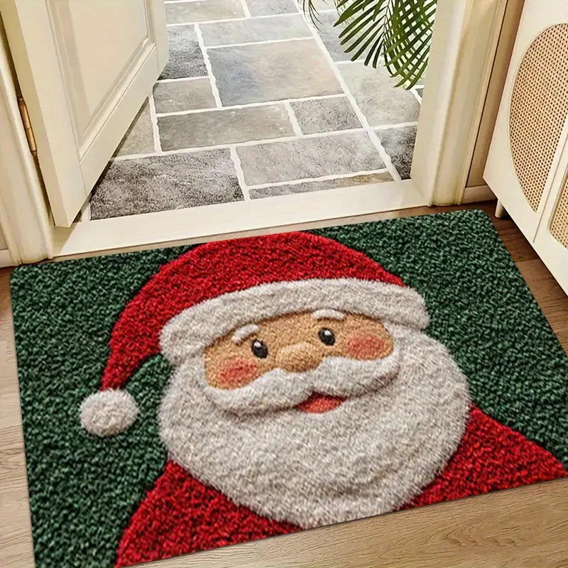 Kerstdeurmat Vrolijk Kerstfeest Antislip Polyester Binnendecoratie Kerstman Feestelijke Entree Mat Huis | Sulvida