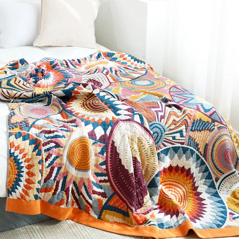 Plaid en coton à tissage ajouré, pour le printemps et l’automne, couvre-lit, canapé, lit, voyage, couverture multifonctionnelle 150×200 200×230 | Sulvida
