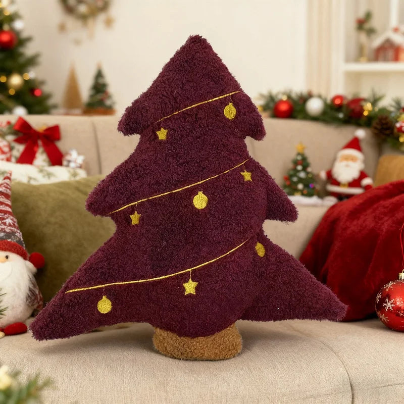Kerstboom Pluche Kussens Rood Groen Kerstboom Knuffelkussens Sofa Stoel Zitkussen Lendensteun Vrolijk Kerstfeest Huisdecoratie