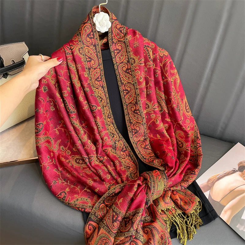 Kasjmier-gevoel Dames Sjaal 70×190 cm Polyester Warme Herfst Winter Omslagdoek Fashion Stola Accessoire | Sulvida