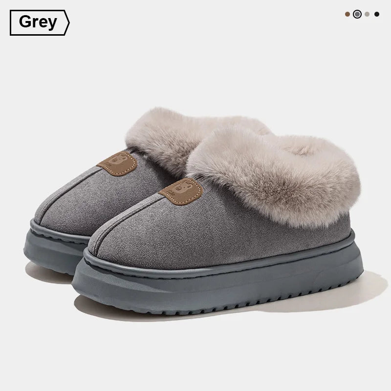 Gevoerde Winterpantoffels Hoog Model Unisex EVA Zool Fleece Binnenpantoffels Huisschoenen Binnen Buiten | Sulvida