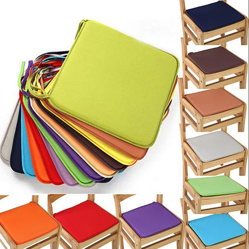 Stoelkussen Katoenmix 40×40 cm Vierkant met Strikbandjes voor Eetkamerstoelen Tuinstoelen Tuinmeubels | Sulvida