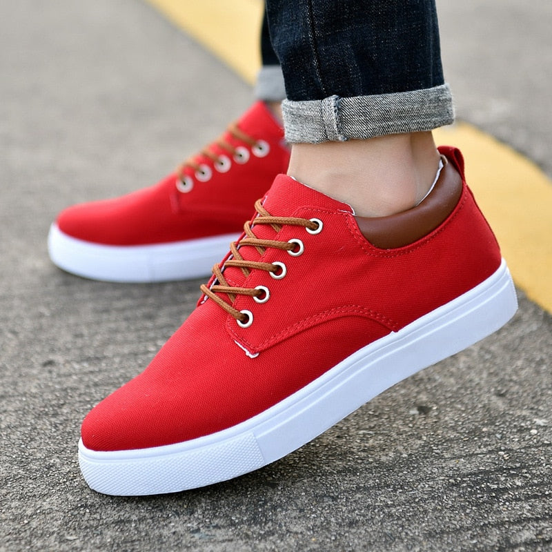 Canvas Herensneakers met Witte Zool – Stoere Sneaker voor Dames en Heren – Sportieve Platte Schoenen Maat 39-47 | Sulvida