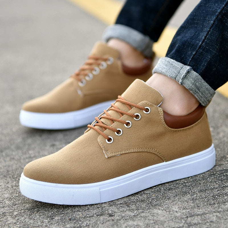 Canvas Herensneakers met Witte Zool – Stoere Sneaker voor Dames en Heren – Sportieve Platte Schoenen Maat 39-47 | Sulvida