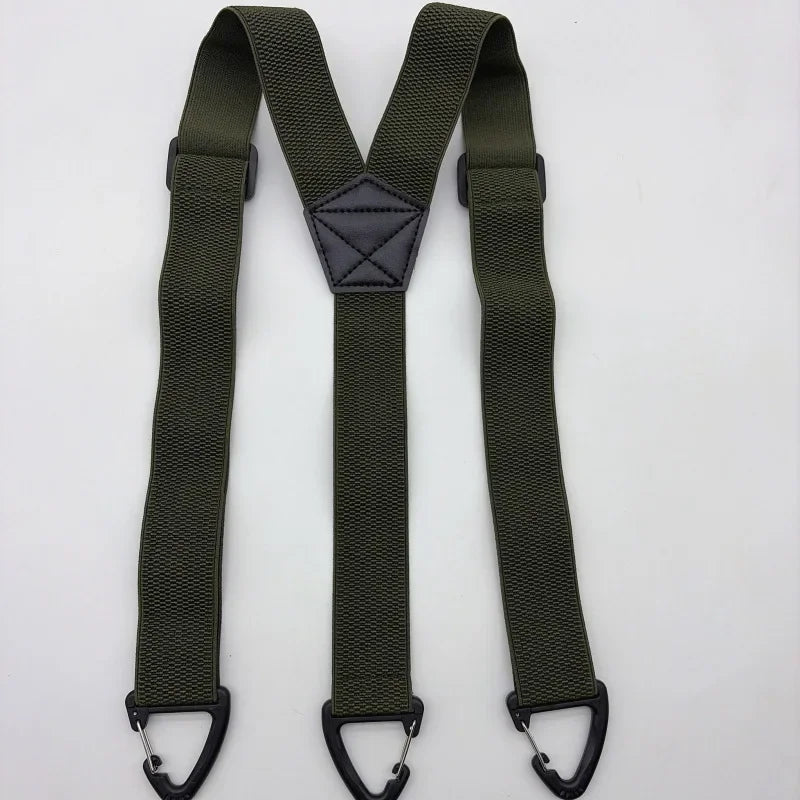 Bretelles pour homme en X réglables, clips métalliques, largeur 3,5 cm, noir, blanc, bleu marine, gris foncé, kaki, marron, élégantes | Sulvida