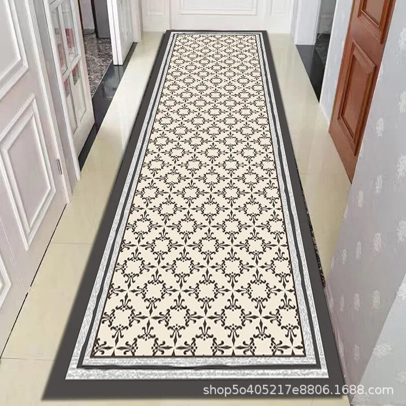 Gangloper Geometrisch Patroon 100% Polyester Wasbaar Antislip Hal Runner Vloerkleed Maatwerk Mogelijk | Sulvida