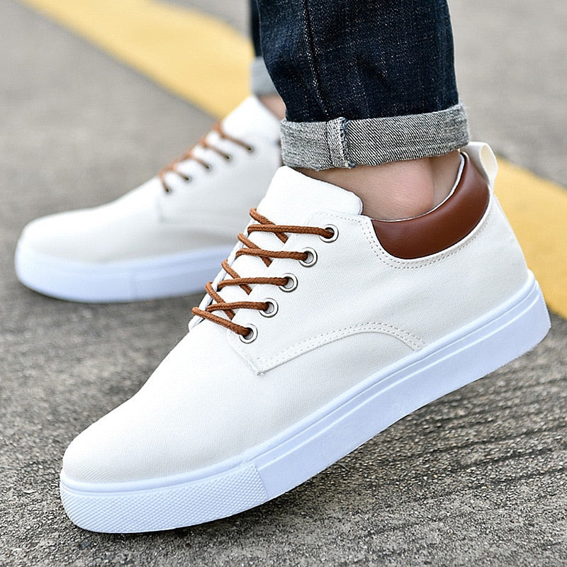 Canvas Herensneakers met Witte Zool – Stoere Sneaker voor Dames en Heren – Sportieve Platte Schoenen Maat 39-47 | Sulvida
