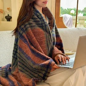 Geruite Plaid Deken Zachte Kasjmier-Look voor Bank en Bed Draagbare Warme Winterdeken Herfst Woonkamer | Sulvida
