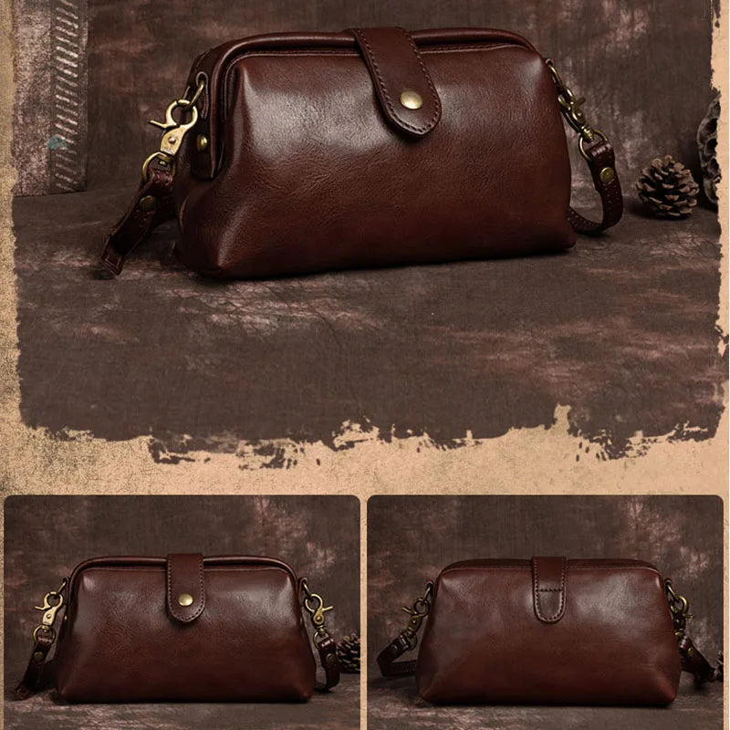 Handgemaakte Retro Schoudertas Vintage Leer Dames Crossbody Dagelijkse Accessoire Stijlvol Draagtas Mode | Sulvida