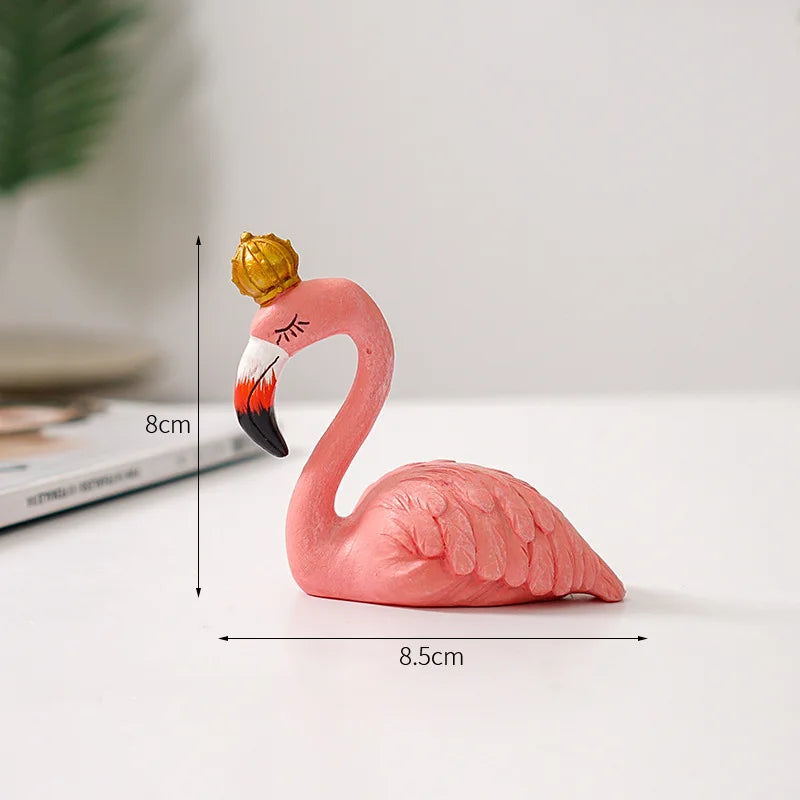 Flamingofiguur Hars Modern Interieuraccent Elegante Decoratie Woonkamer Kantoor Trendy Beeldje Kunstobject | Sulvida