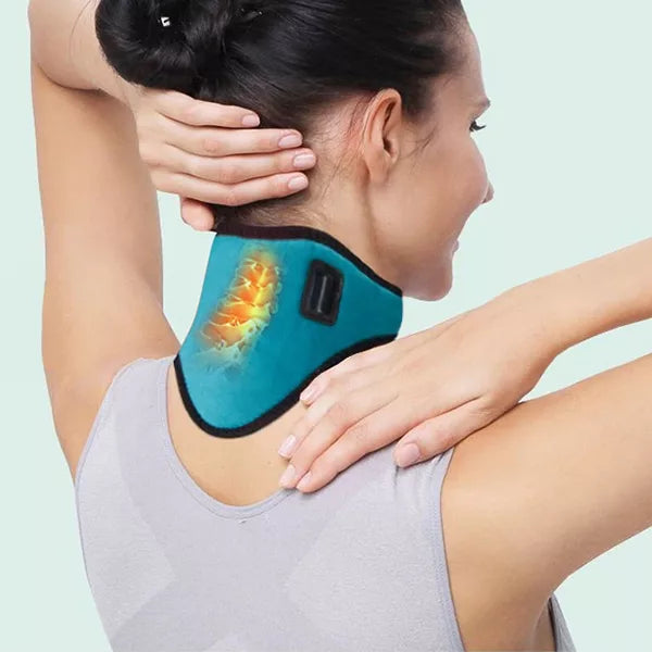 Verwarmde Nekband Verstelbaar met Warmtetherapie Massage voor Ontspanning Pijnverlichting en Nekklachten | Sulvida