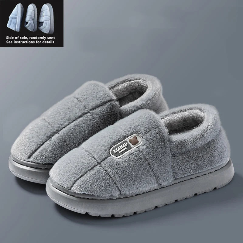 Winterpantoffels Pluche Gevoerd Antislip Zool Dames Heren Huisschoenen Warm Comfort Grote Maten Tot 50-51 | Sulvida