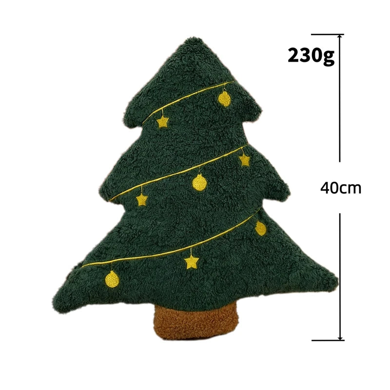 Decoratief Sierkussen Kerstboom Vorm Pluche | Feestelijk Woonkussen met Zachte Vulling voor Bank Stoel | Sulvida
