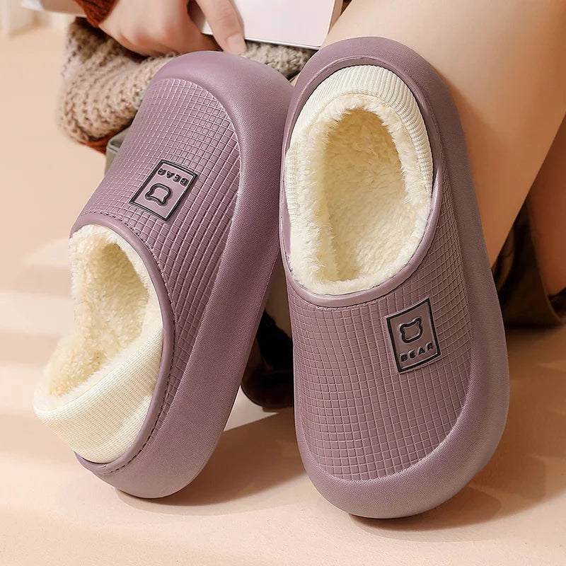 Waterdichte Pantoffels met Berendesign Unisex Pluche Huisslippers Antislip Gevoerde Sloffen Indoor Warm Comfort | Sulvida