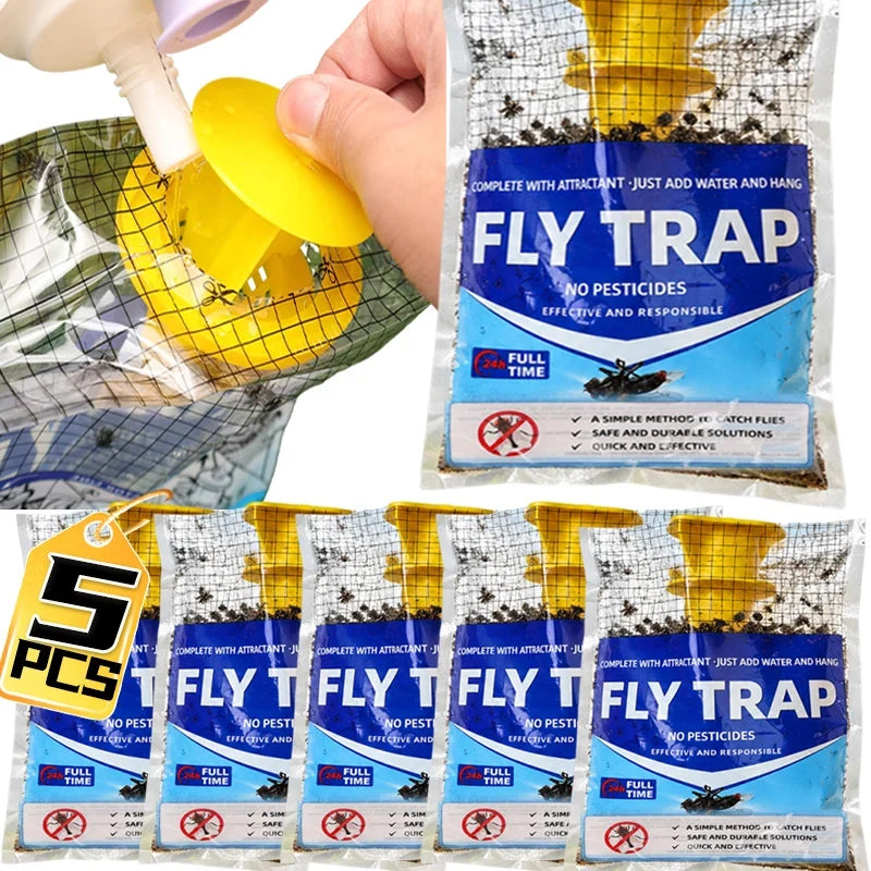 Hängende Einweg-Fliegenfalle mit wasserlöslichem Köder – wirksame Insektenbekämpfung für Garten und Außenbereich | Sulvida