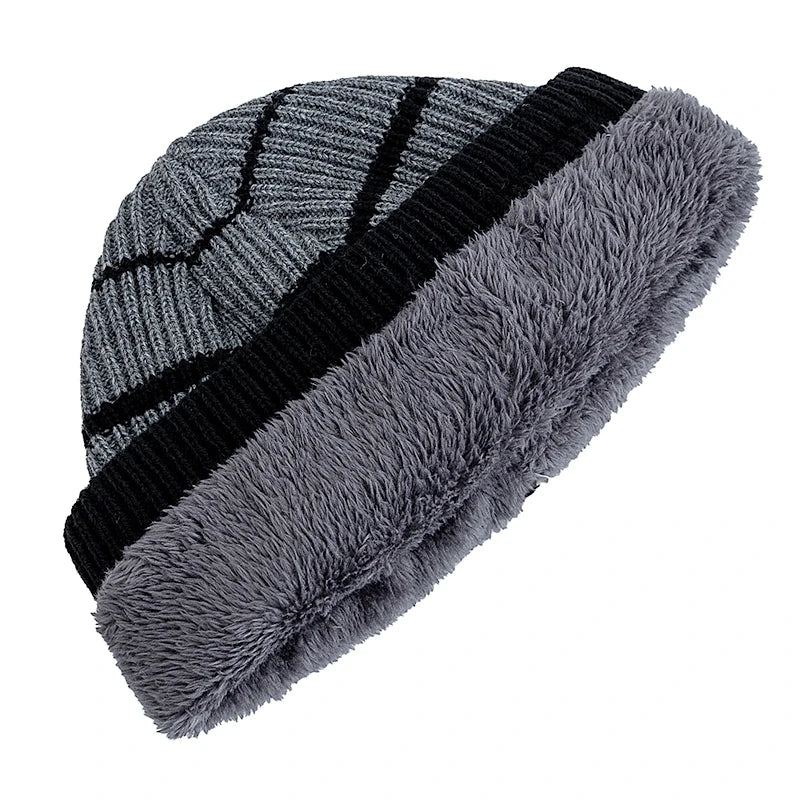 Gebreide Wintermuts met Fleecevoering Unisex Gestreept Skimuts Warm Hoofddeksel Outdoorwear Heren Dames | Sulvida